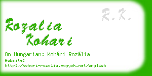 rozalia kohari business card
