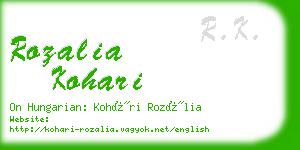 rozalia kohari business card